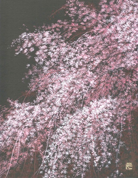 千住博の絵画作品　タイトルは、桜